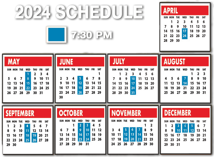 Yakov's 2024 Branson Performance Schedule Calendar