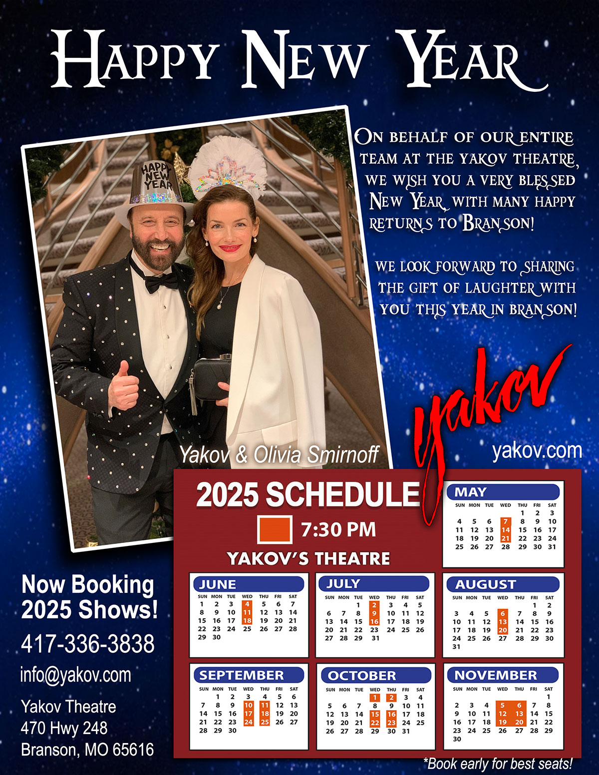 Yakov Smirnoff in Branson 2025 Season Schedule